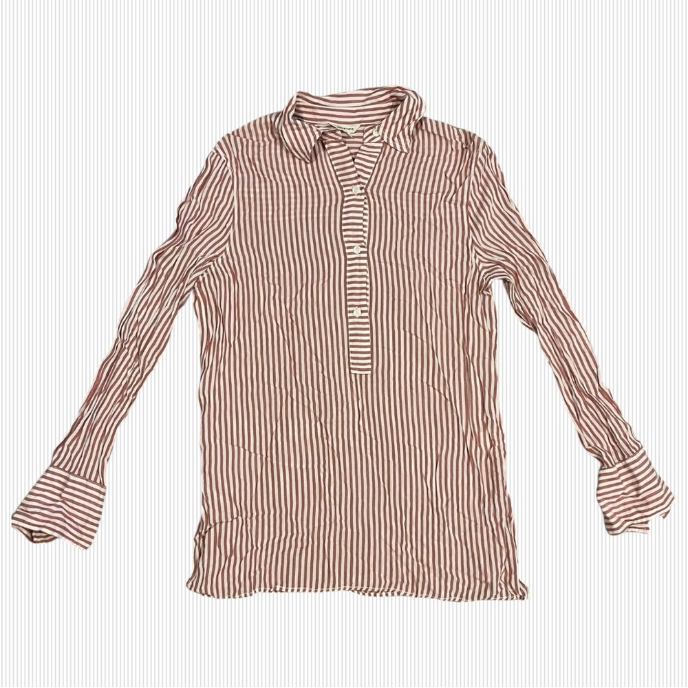 Max Studio Striped Oversized Button Up Tunic